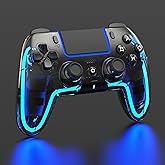 BETMI Wireless Controller for PS5, Pro/Slim/MAC/Steam Deck/PC, Hall Effect Joystick, Dual Vibration/Macro/Turbo, 3.5mm Jack, 6-Axis, Mute Key, LED Gamepad with Speaker (4 Lighting Effects, 9 Light Colors)