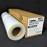 BINGLE 5 MIL - Waterproof Screen Printing Inkjet Films Transparency Postitive for EPSON HP Canon (Water-Based-dye and Pigment Ink) Printers Rolls &amp; Pre-cut Sheets (17""x100' Roll)