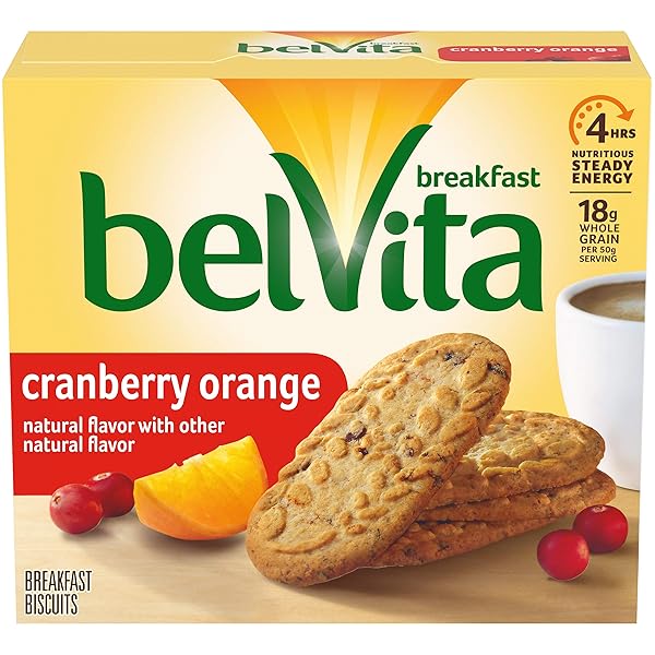 BELVITA CRANBERRY ORANGE BREAKFAST BISCUITS,(5 BISCUITS PER PACK)(PACK...