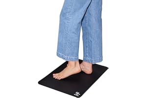 HOT HAVEN Earthing Grounding Mat for Feet, Energy, Pain Relief, Inflammation, Balance, Wellness - Earthing Mat for Home and Work - 15 Foot Earthing Mat Grounding Pad, Conductive Carbon - 24" x 16" (White Logo)