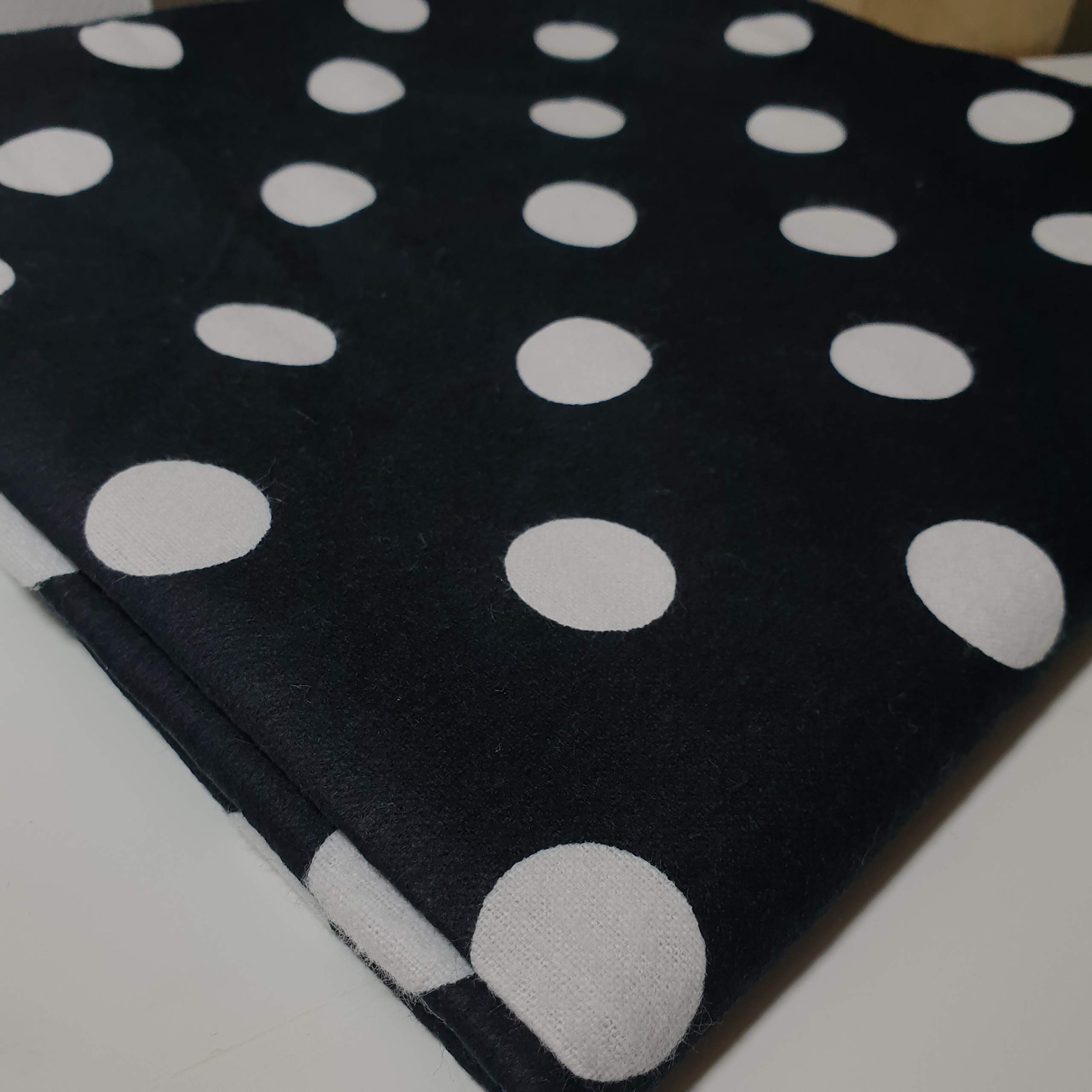 Premium Soft Brush Printed Flannel 100% Cotton Multiple Designs Kids (Black Large Polka) — image 1