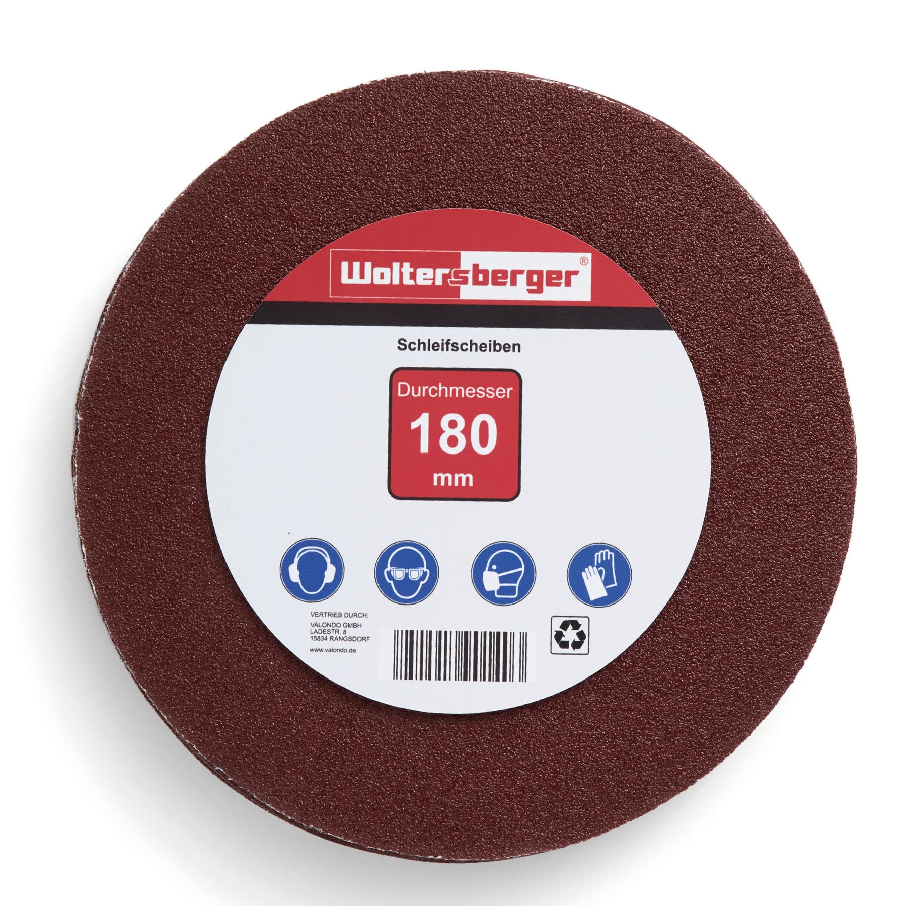 Woltersberger Sanding Discs Diameter 180 mm without Hole in Red (1, Set)