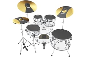 Evans Soundoff Drum Mute Pads - Full Box Pad Set - Mutes Pack - 3 Cymbals, 4 Tom/Snare, & 1 Bass - Great for Silencing Acoustic Kits to Practice - Standard - 8-Pack