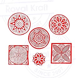 Henna Wooden Stamps Ornate Floral Round Pattern