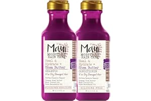 Maui Moisture Heal & Hydrate + Shea Butter Shampoo + Conditioner to Repair & Deeply Moisturize Tight Curly Hair with Coconut & Macademia Oils, Vegan, Silicone, Paraben & Sulfate-Free, 13 Fl Oz