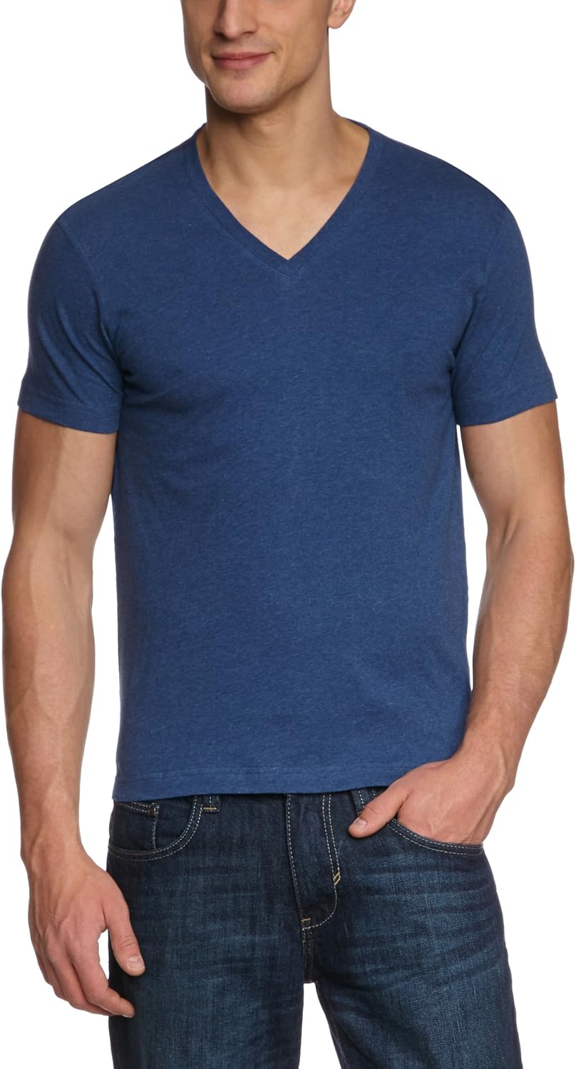 Ben Sherman Men's Basic VNeck Tee Shirt, Indigo Blue, Small Clothing