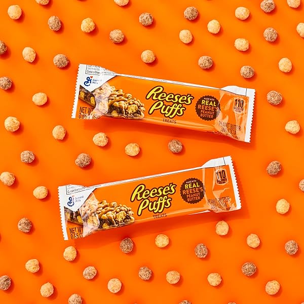 REESE’S PUFFS CEREAL TREAT BARS, PEANUT BUTTER AND COCOA, SNACK BARS, 8 CT, 6.8 OZ