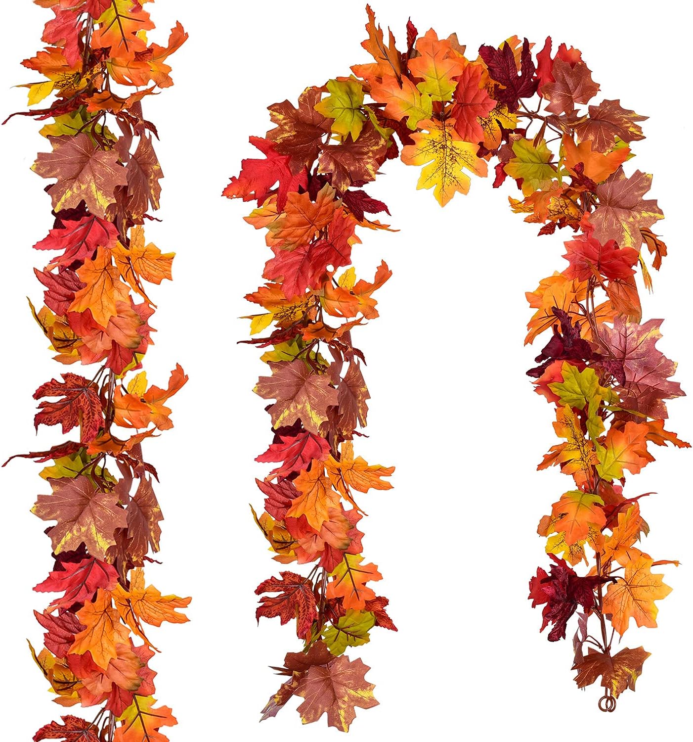 Wreaths, Garlands & Swags - Artiflr 2 Pack Fall Maple Garland Clearance, 5.9Feet/Strand Hanging Vine Maple Leaf Garland Artificial Autumn Foliage Garland Thanksgiving Decor for Home Wedding Fireplace Party Christmas