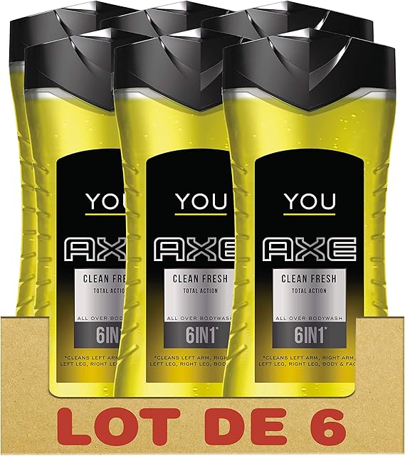 Axe You Gel Douche Homme Clean Fresh (Lot de 6x250ml): Amazon.fr