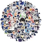 100pcs Blue Lock Stickers Mixed Pack,Cartoon Anime Sticker for Kids Teens Waterproof Stickers for Water Bottle Laptop Luggage Helmet Skateboard Guitar (BLUEL100)