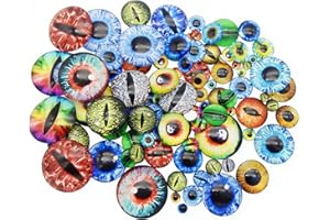 GraceAngie 210 Pcs Mixed Styles Dragon Eyes Glass Cabochons for DIY Jewelry Making, Assorted 9 Sizes(6/8/10/12/15/18/20/25/30