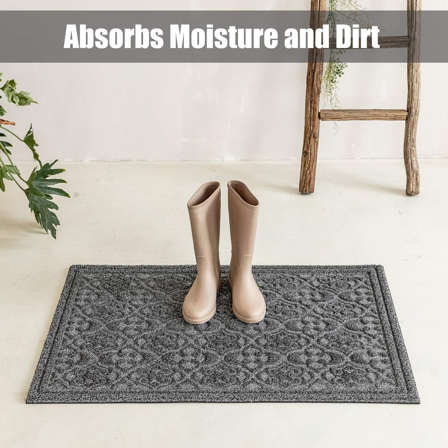 MAT 7-BANQUET Outdoor Door Mat for Front Door 36 x 59 inch Welcome Mat Debris Mud Trapper Outside Rubber Floor Mat Rug Large Extra Thick Textured Outdoor Mat for Entryway Frontgate Waterproof Gray : Garden & Outdoor