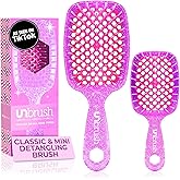 FHI Heat - UNbrush Detangling Brush Combo Pack — Original & Mini UNbrush Hairbrush for All Wet/Dry Hair Types — DuoFlex Anti Static Hair Brush, Vented Detangler Brush for Pain-Free Styling