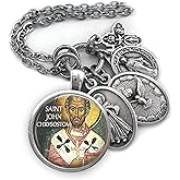 St. John Chrysostom Keychain, Necklace or Clip, Patron Saint Jewelry, Confirmation Gift