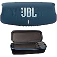 JBL Charge 5 (Blue) + Bundle with divvi! Protective Hardshell Case (Black)
