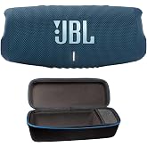 JBL Charge 5 (Blue) + Bundle with divvi! Protective Hardshell Case (Black)