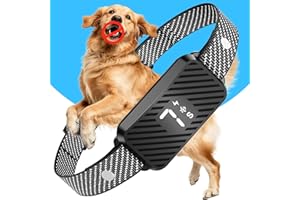 KJKZO Dog Bark Collar for Large Medium Small Dogs, Rechargeable No-Bark Collar, Smart Barking Collar, Effective Bark Collar with 7-Level Sensitivity, 3 Beep & Vibration Modes, Waterproof, Black