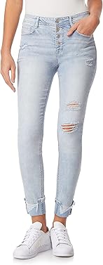 WallFlower Women's Size Flirty Curvy Skinny High Rise Insta Stretch Juniors Jeans (Standard and Plus)