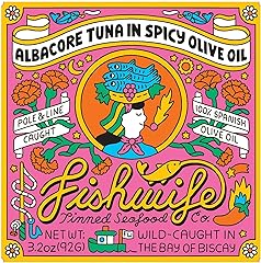 Fishwife Albacore Tuna in Spicy Olive Oil 1-Pack (3.2 Ounce) - MSC-Certified Sustainable Seafood, High Protein, Gluten Free -