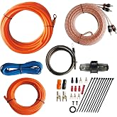 RD Rock Direct True Spec 8 Gauge Car Audio Cable Amp Wiring Kit - 2 Channel CCA Power Cable Amplifier Install Wiring Kit with Tinned OFC RCA Cable