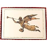 Graphique Chabot Angel Holiday Cards | Pack of 15 Cards with Envelopes | Christmas Greetings | Gold Foil and Embossing | Boxed Set | 4.75" x 6.625"