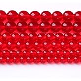Red Glass Stone Beads for Jewelry Making Gemstone Round Crystal Bracelet Necklace 1 Strand 15.5inch 60PCS 6MM