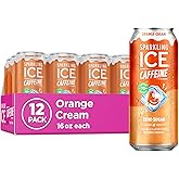 Sparkling Ice® Caffeine Soda Shoppe Orange Cream Perfectly Caffeinated® Sparkling Water with 70mg Caffeine, Zero Sugar, with 