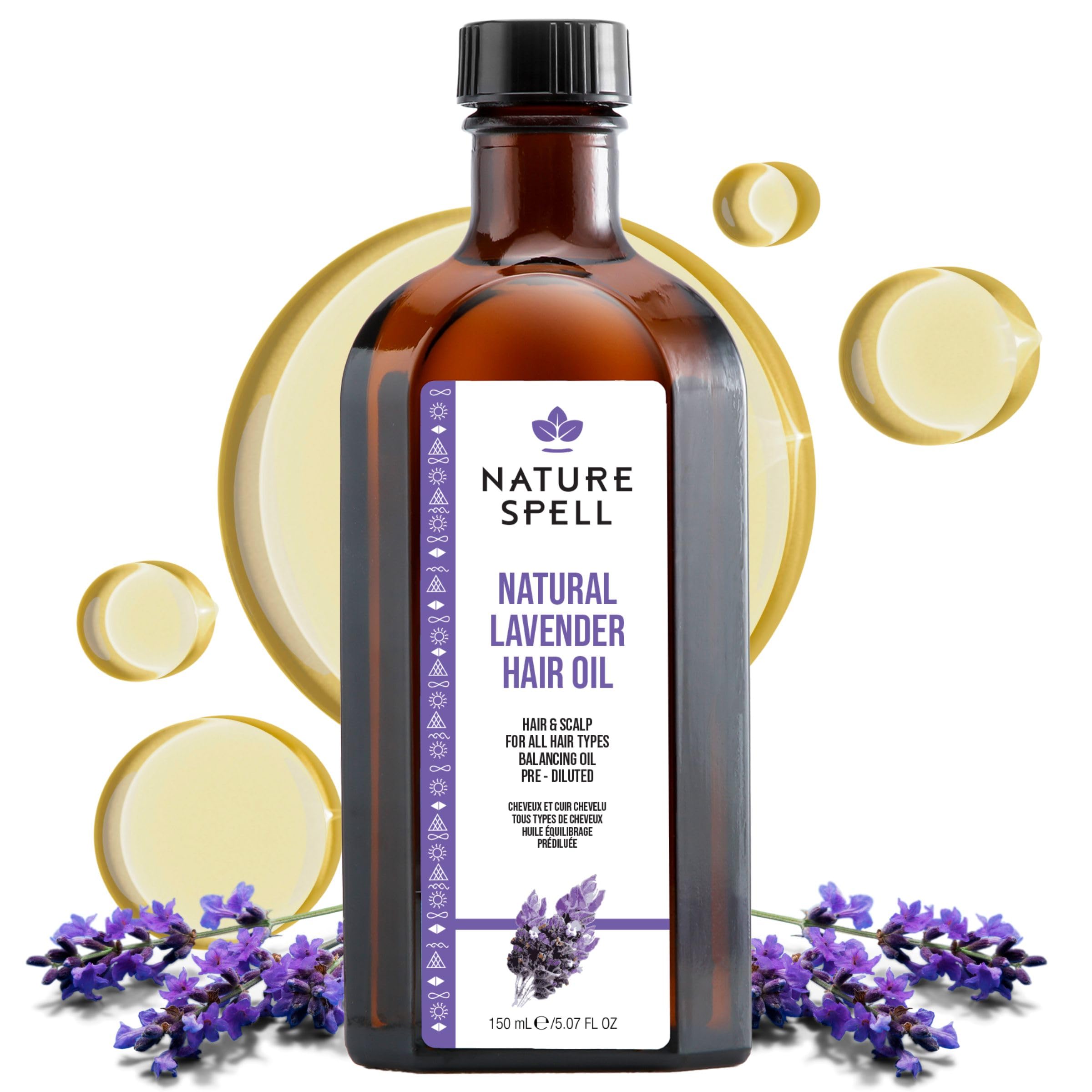 Nature Spell Lavender Oil for Hair & Scalp, Pre-diluted Oil for Stronger Roots & Strands, Reduces Dandruff, For All Hair Types, Vegan, 150 ml