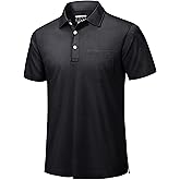 TACVASEN Mens Polo Shirts with Pocket Mens Golf Shirt Short Sleeve Performance Dry Fit Golf Work Athletic Polos
