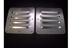 RodLouvers Pair of Straight Aluminum 5” 4 Louver Hood Panels (Bolt-On) Kit