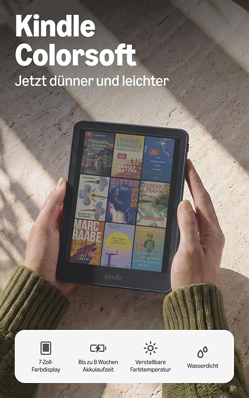 Kindle Colorsoft 16 GB (neueste Generation), jetzt dünner und leichter, 7-Zoll-Farbdisplay, verstellbare Farbtemperatur, Graphit
