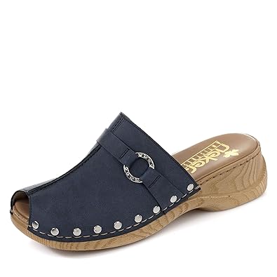 Rieker Damen Clogs Blau