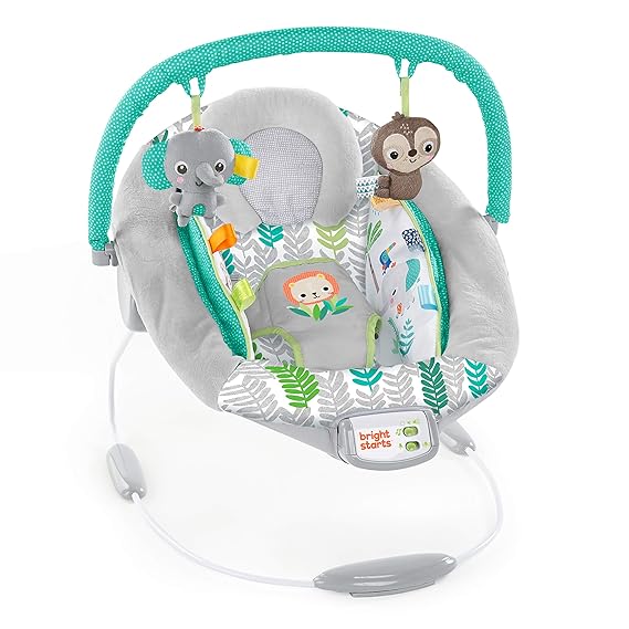 bright starts whimsical wild cradling bouncer seat with soothing vibration & melodies