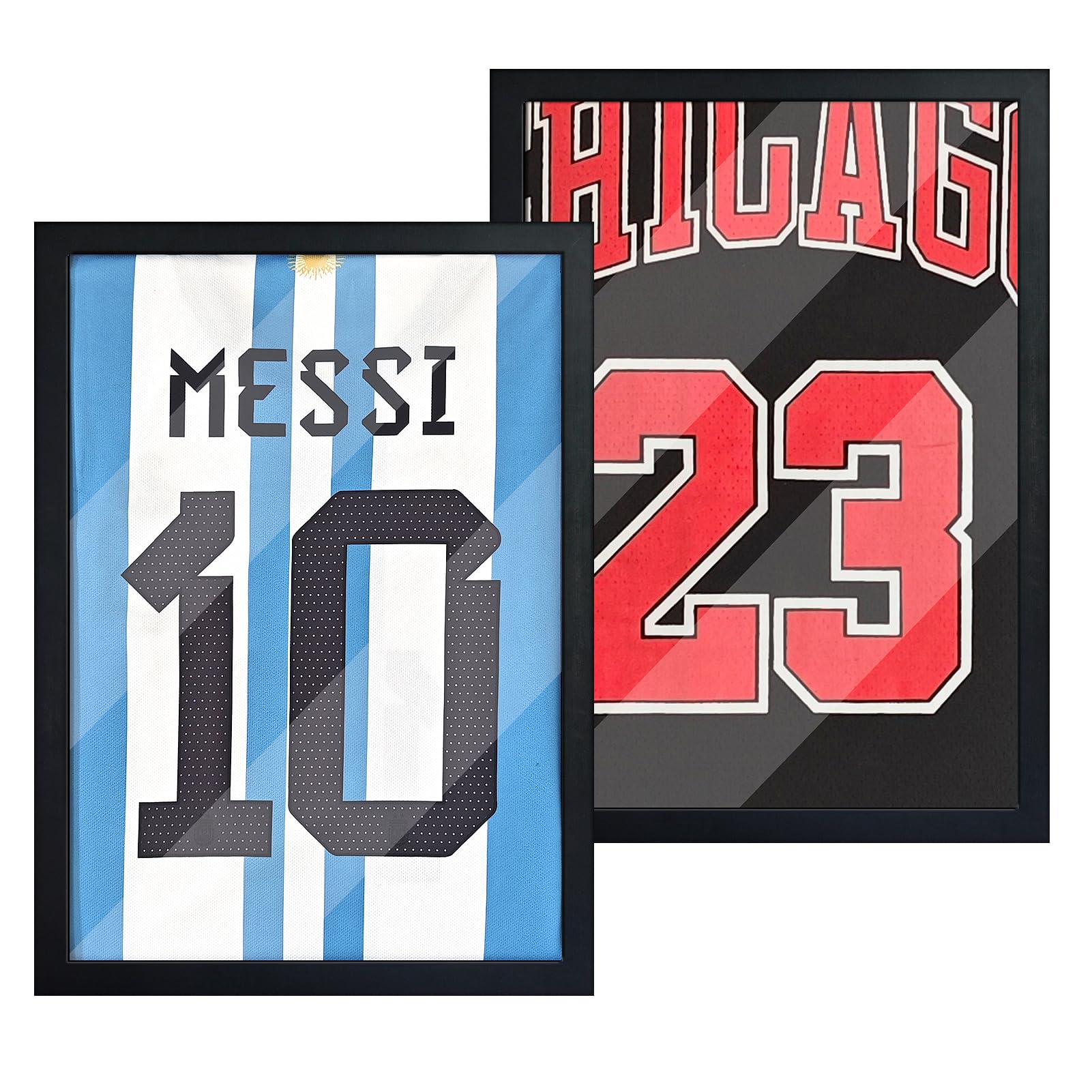 Photo 1 of 2 Pack Jersey Shadow Box ,Jersey Frame Display Case,Sports Jersey Display Frame with Pine Wood for Hockey Soccer Basketball Baseball Shirts