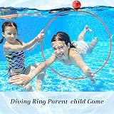 TOPWAYS Swimming Training Diving Pool Toys 80 cm Green Orange Ring view 3