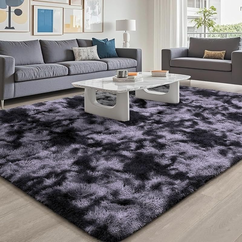 Aspire Homeware Dark Grey Rug 80x150 cm Non Slip Shaggy Thick Pile