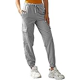 PULI Women's Loose Cargo Sweatpants Pockets Sporty Gym Athletic Fit Jogger Pants Yoga Lounge Trousers