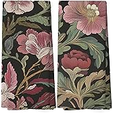 XPH Vintage Boho Floral Kitchen Dish Towels Set of 2, Retro Wildflower Mid Century Botanical Cottagecore Dark Academia Hand Towels Kitchen Bathroom Farmhouse Tea Towels Decorations, 16x24inch