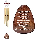 50th Anniversary Present for Parents, Happy 50th Anniversary Wind Chime, Parents 50 Years of Marriage, Mom and Dad Golden Wedding Gifts for Mom and Dad Parents