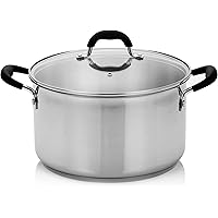 Finnhomy Approved AISI304 (18-10) Stainless Steel 8-Quart Stock Pot with Cover, 3 Layers Base,Induction Base Safe…