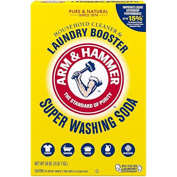 ARM & HAMMER SUPER WASHING SODA HOUSEHOLD CLEANER AND LAUNDRY BOOSTER, 55 OZ BOX