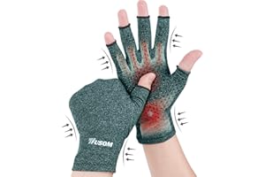 TFUSOM Arthritis Gloves for Women for Pain, Men and Women Fingerless Compression Gloves for Hand Pain and Osteoarthritis Comp