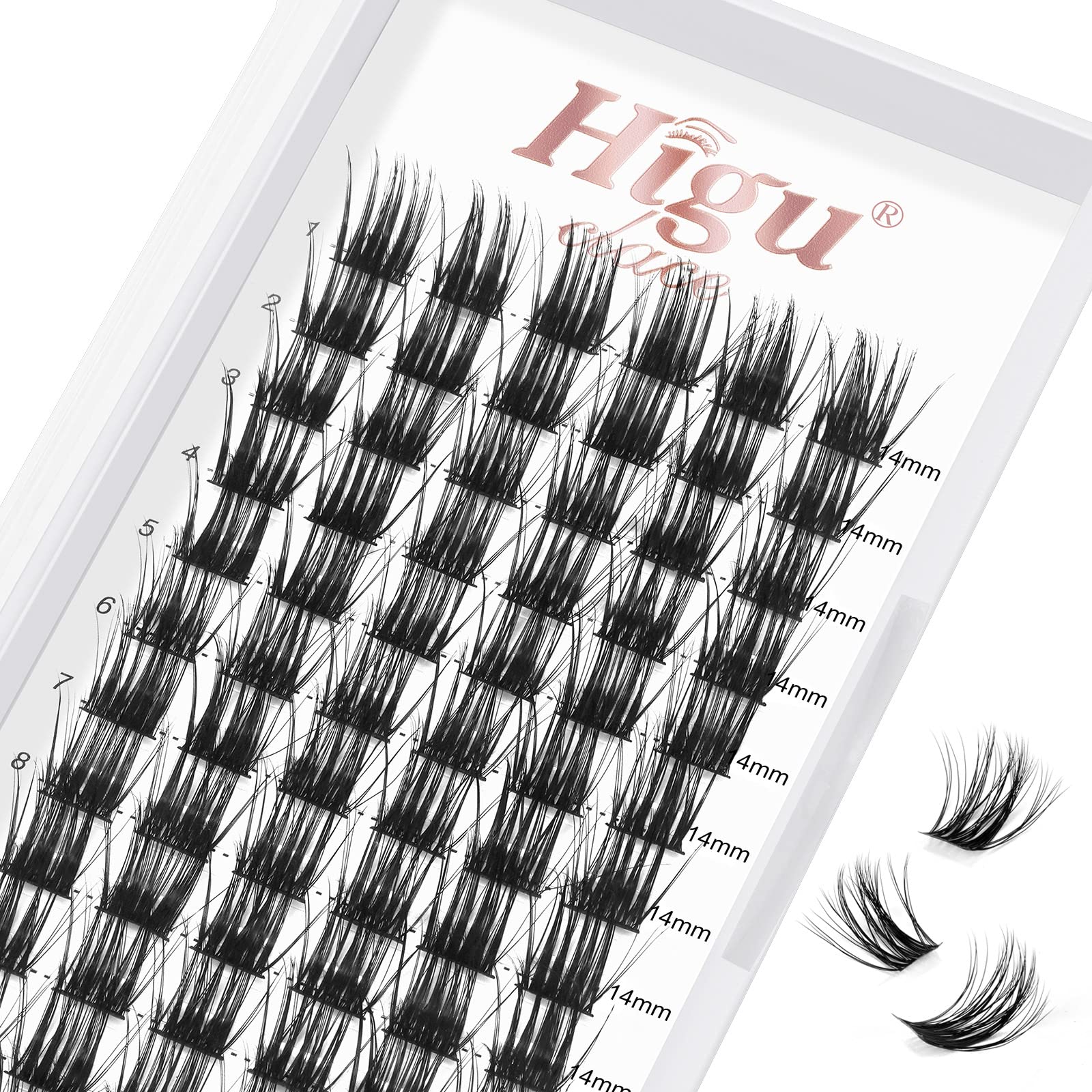 Lash Clusters DIY Eyelash Extensions 72 Pcs Cluster Eyelash Extensions 16mm Cluster Lashes D Curl Thin Stem Lash Clusters Reusable Makeup for Self-application (D 16mm) — image 1