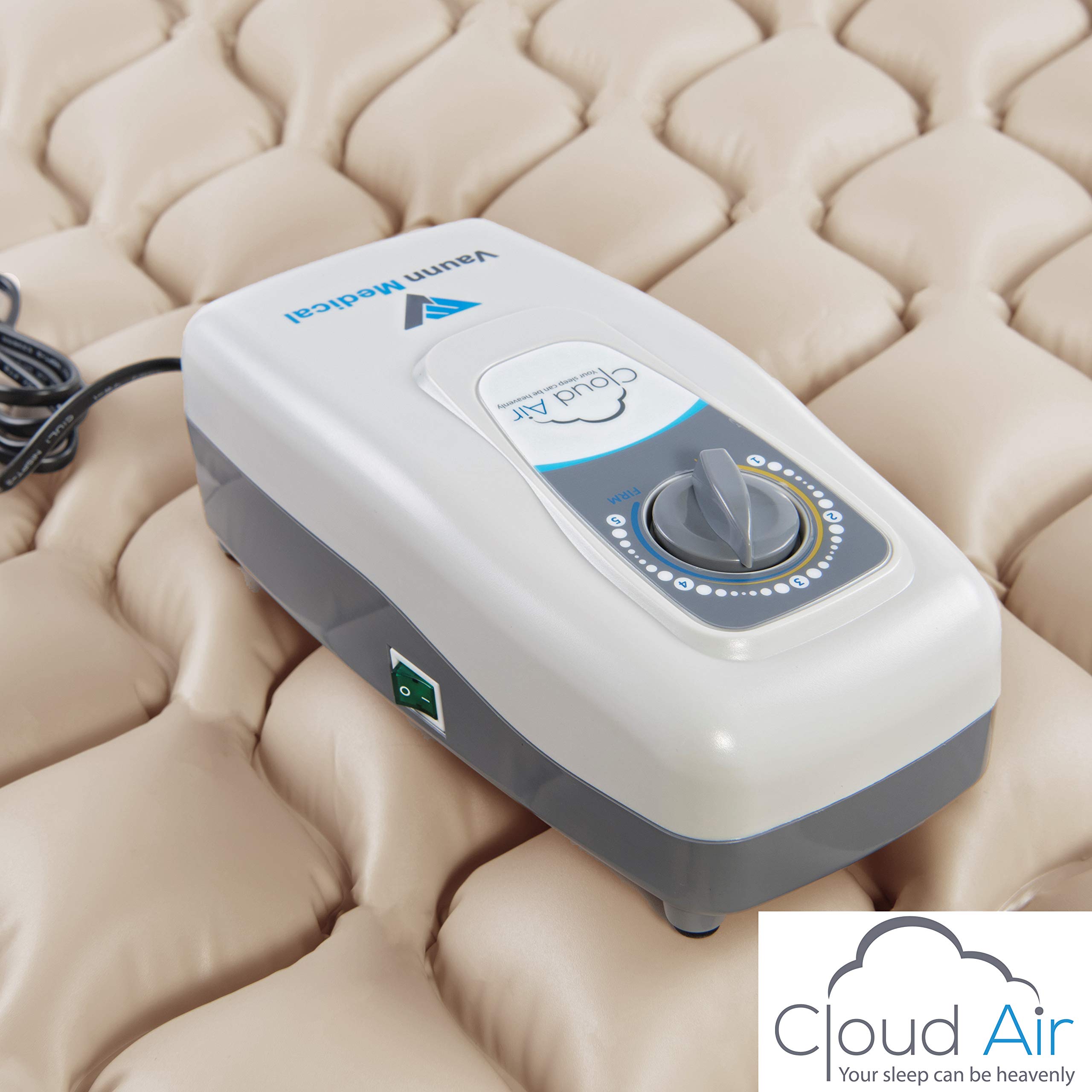 Vaunn Medical Cloud Air Whisper Quiet Alternating Air Pressure Mattress Topper with Pump Twin Size 36