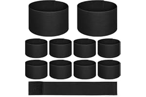 JEHANOIRY 10PCS Elastic Arm Band, Adjustable Mourning Funeral Memorial Arm Band, Sports Armband for Soccer Training Football