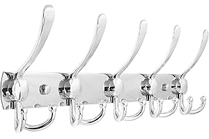 WEBI Coat Rack Wall Mounted - Tri Hooks with 5 Coat Hat Hook Rack Towel Hanger Colset Organizer for Garage Storage, Home, Off
