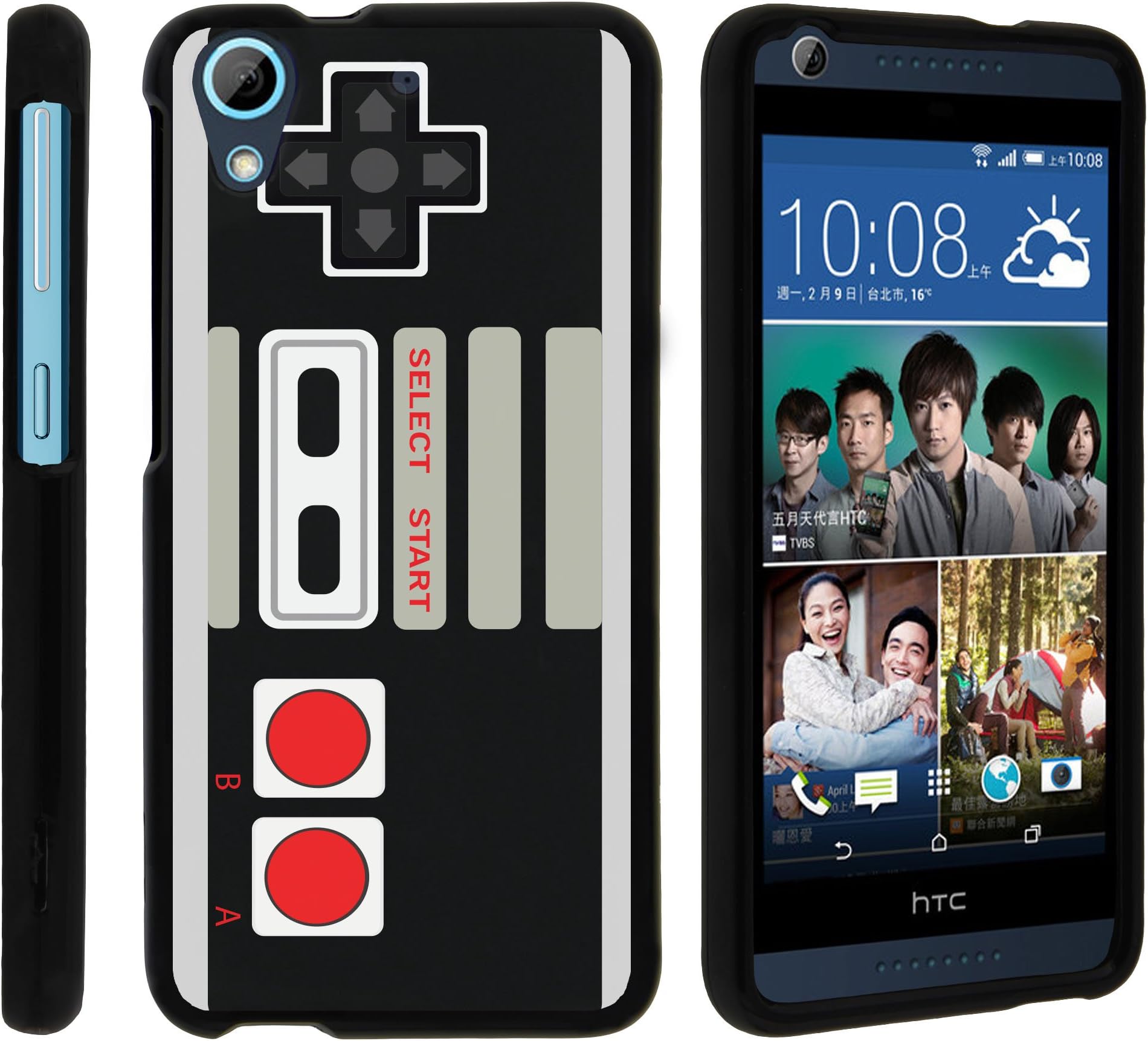 HTC Desire 626, 2 Piece Hard Snap On Case + Screen Protector Film + Stylus Pen - Game Controller