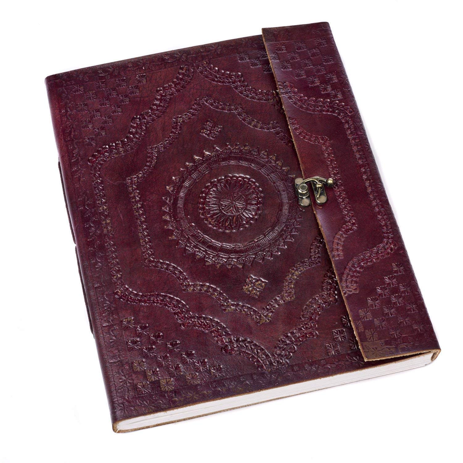 Paper High Extra Large Embossed Leather Photo Album with clasp 260 x