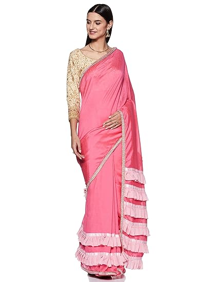 Womanista crepe with blouse piece Saree