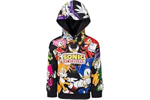 SEGA Sonic The Hedgehog Knuckles Shadow Tails Fleece Pullover Hoodie Little Kid to Big Kid